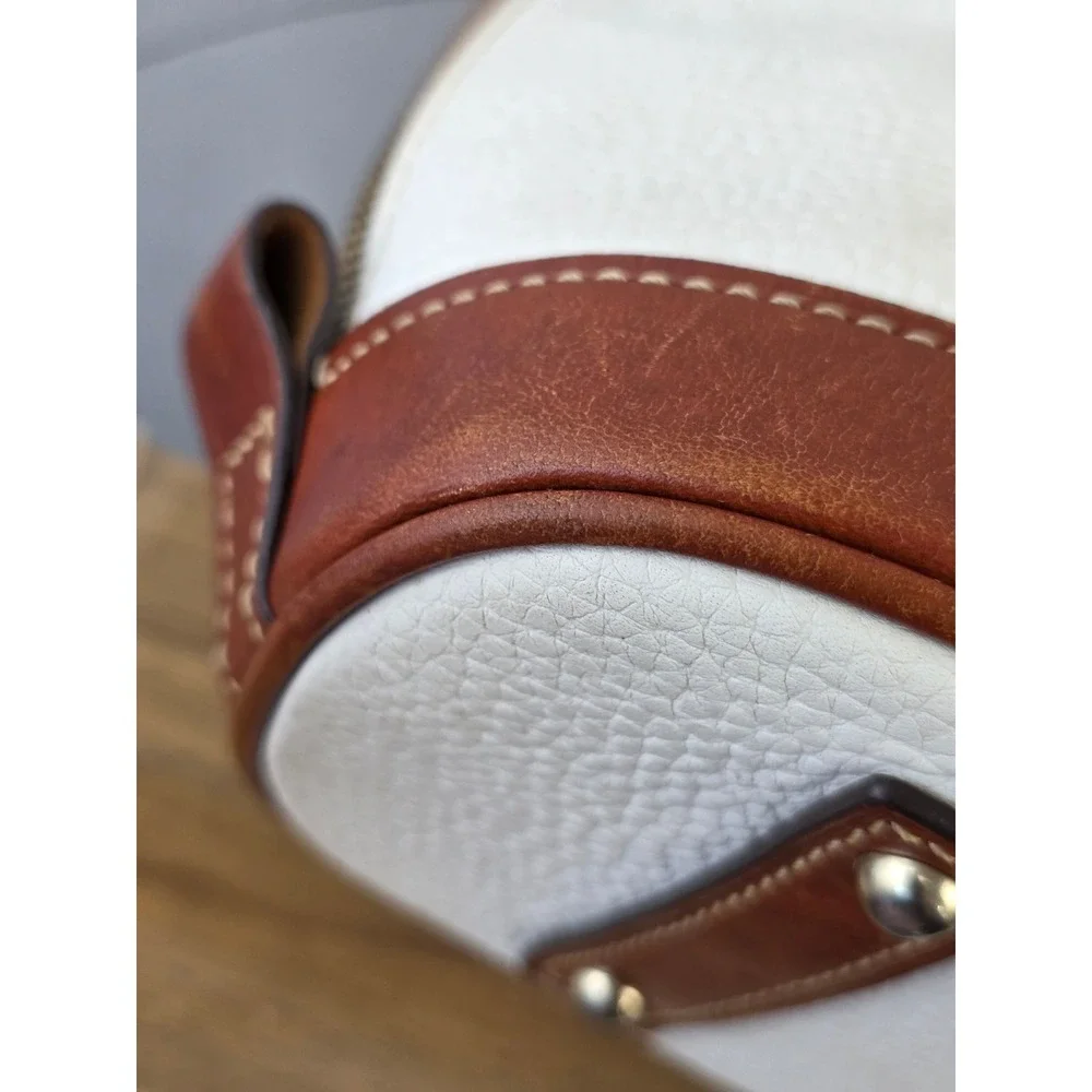 Dooney & Bourke Zip Zip Domed Satchel Pebble Grain Leather Crossbody Bag White